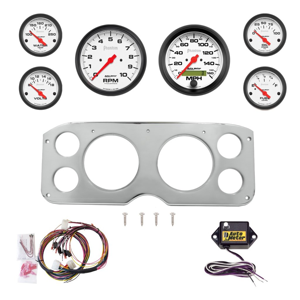 AutoMeter 6 GAUGE DIRECT-FIT DASH KIT, GMC TRUCK 1955-59, PHANTOM