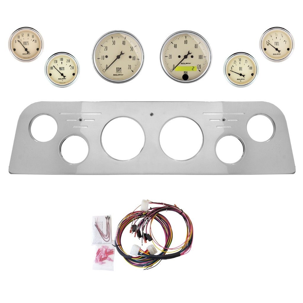 AutoMeter 6 GAUGE DIRECT-FIT DASH KIT, GMC TRUCK 60-61, ANTIQUE BEIGE
