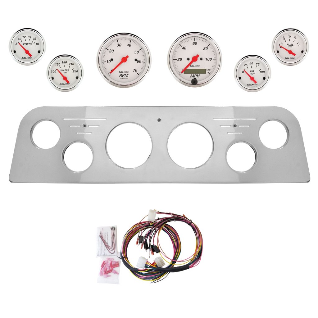 AutoMeter 6 GAUGE DIRECT-FIT DASH KIT, GMC TRUCK 60-61, ARCTIC WHITE