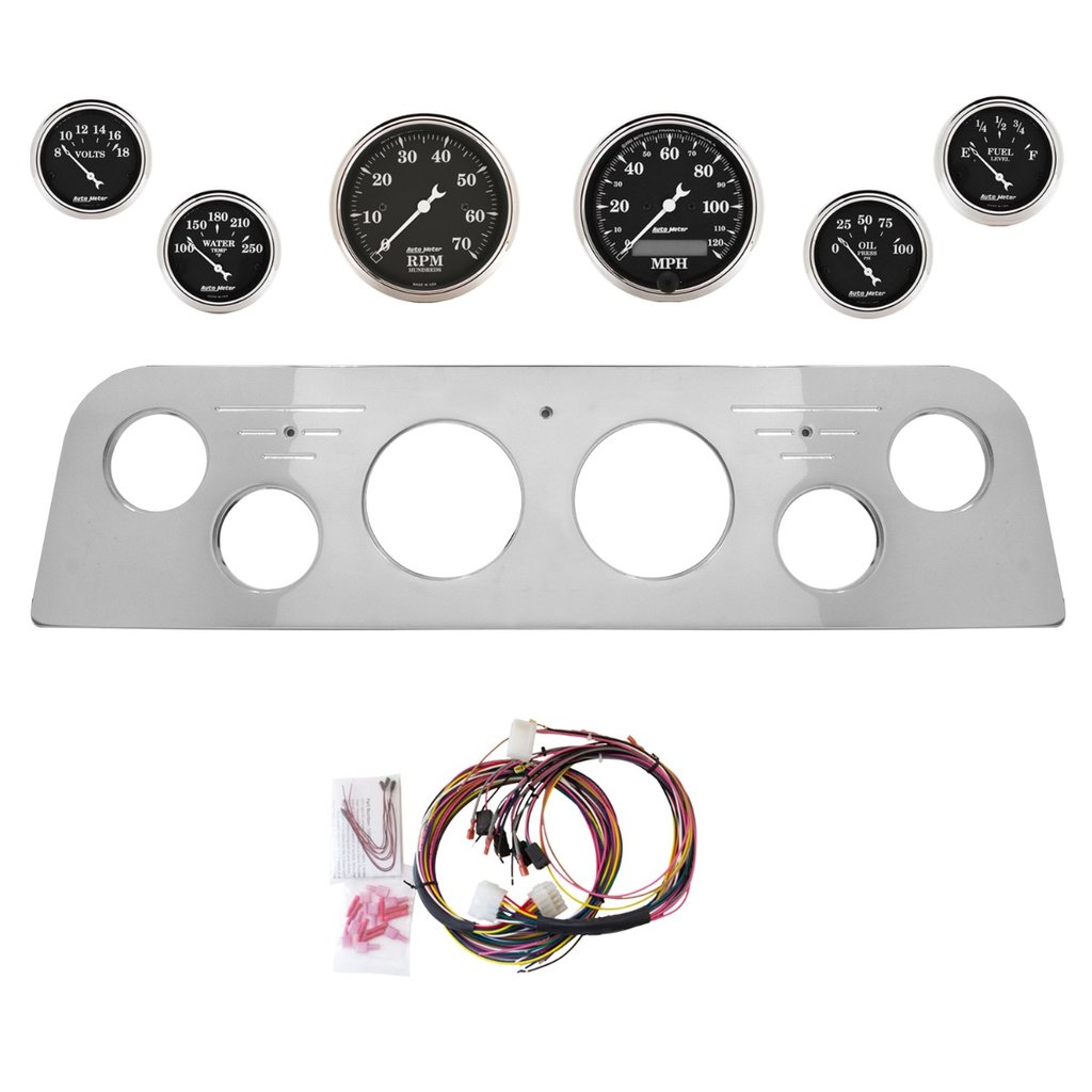 AutoMeter 6 GAUGE DIRECT-FIT DASH KIT, GMC TRUCK 60-61, OLD TYME BLACK