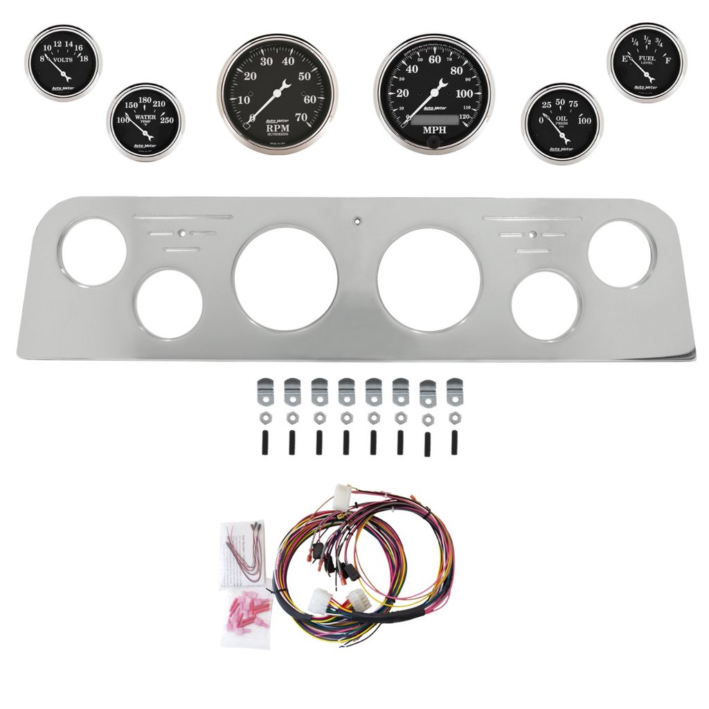 AutoMeter 6 GAUGE DIRECT-FIT DASH KIT, GMC TRUCK 62-66, OLD TYME BLACK