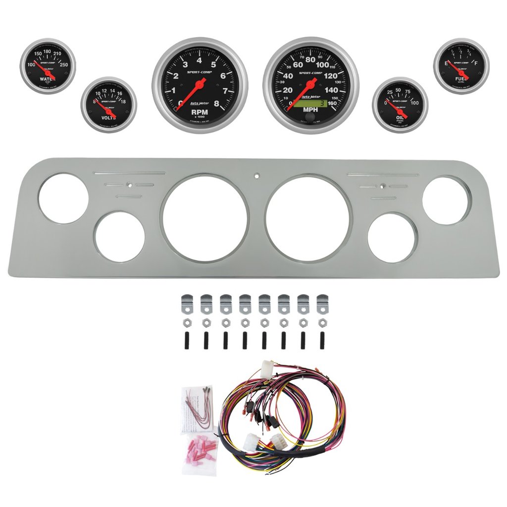 AutoMeter 6 GAUGE DIRECT-FIT DASH KIT, GMC TRUCK 62-66, SPORT-COMP