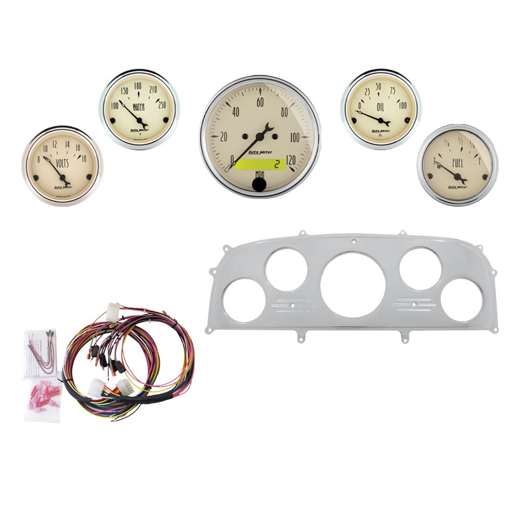 AutoMeter 5 GAUGE DIRECT-FIT DASH KIT, FORD GALAXIE 59, ANTIQUE BEIGE