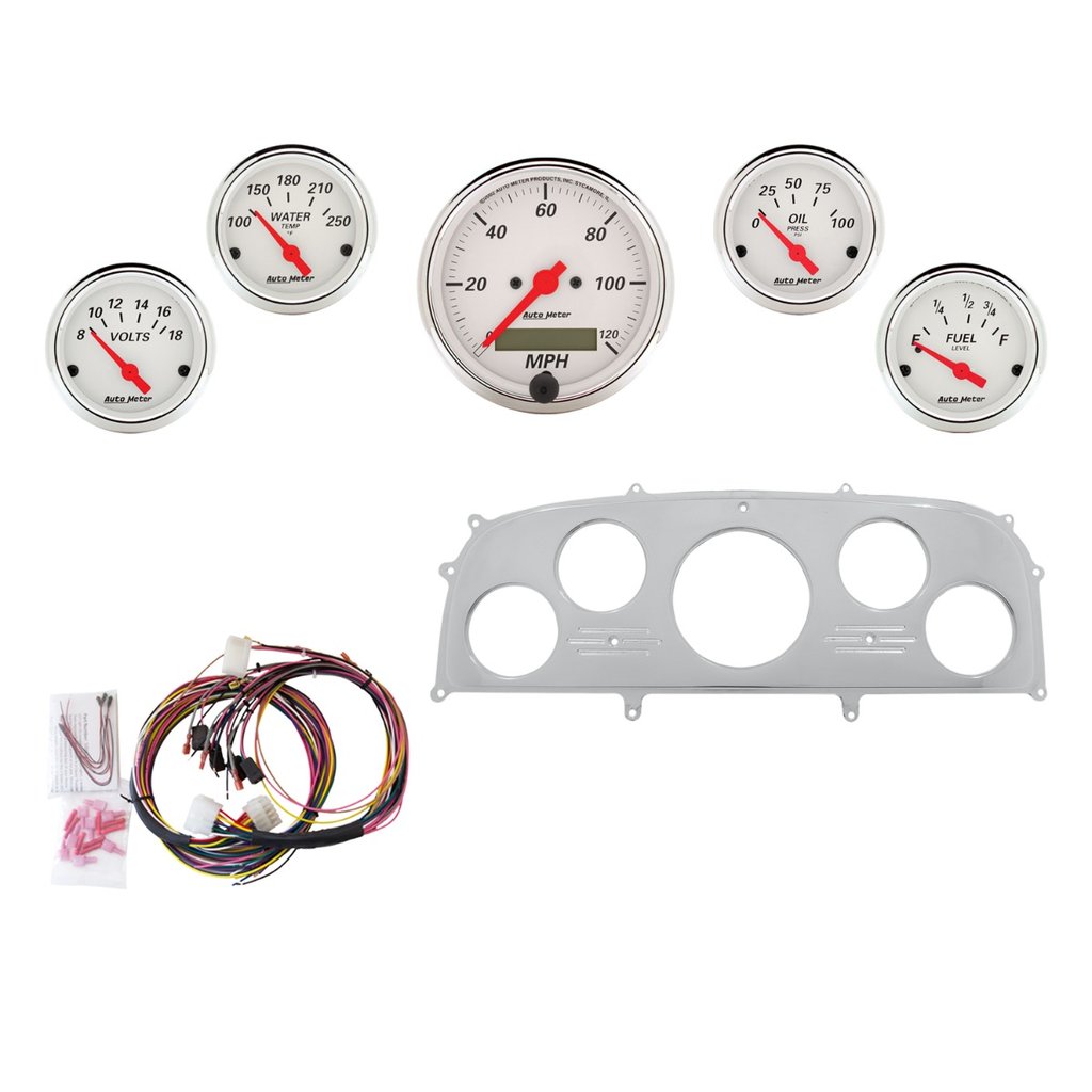 AutoMeter 5 GAUGE DIRECT-FIT DASH KIT, FORD GALAXIE 59, ARCTIC WHITE