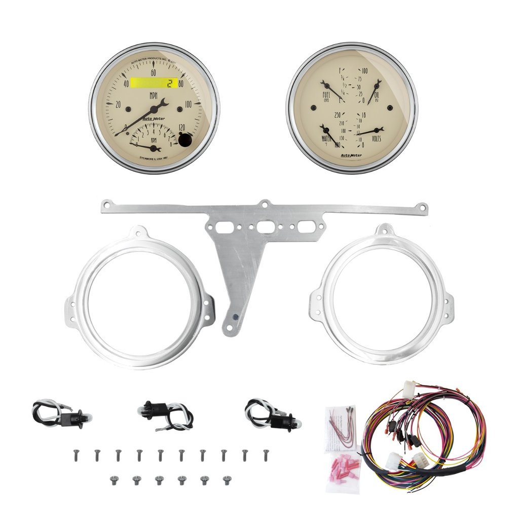 AutoMeter 2 GAUGE DIRECT FIT DASH KIT, FORD FALCON 66-67, ANTIQUE BEIGE