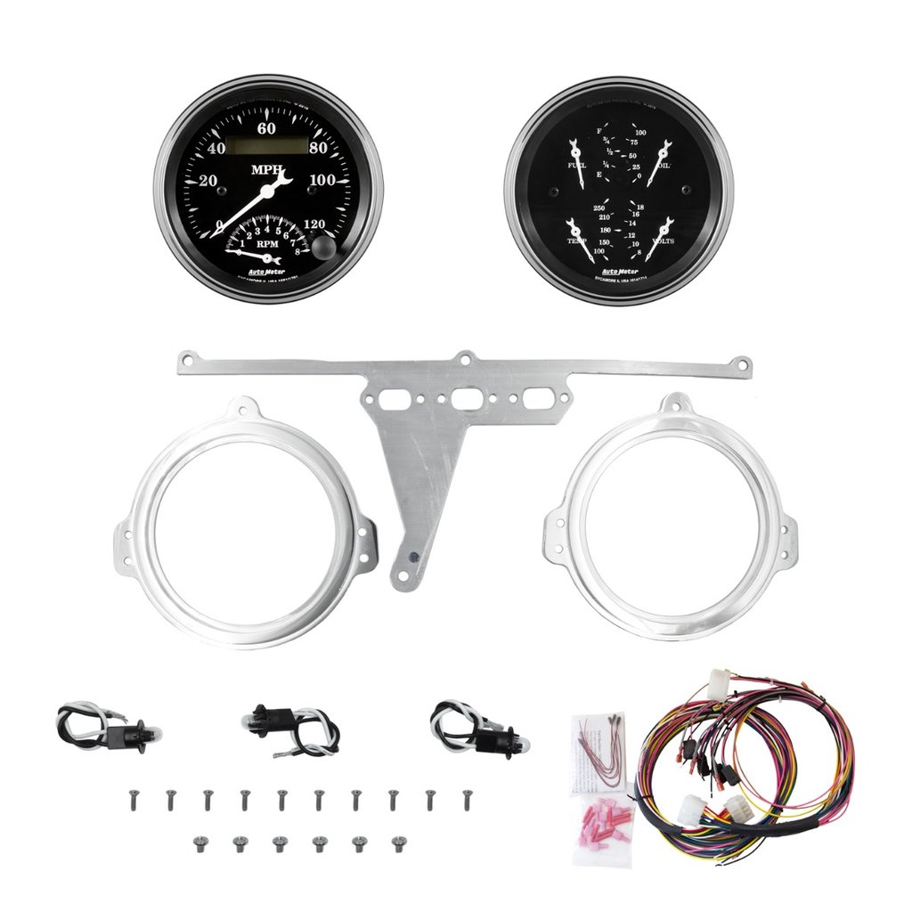 AutoMeter 2 GAUGE DIRECT FIT DASH KIT, FORD FALCON 66-67, OLD TYME BLACK