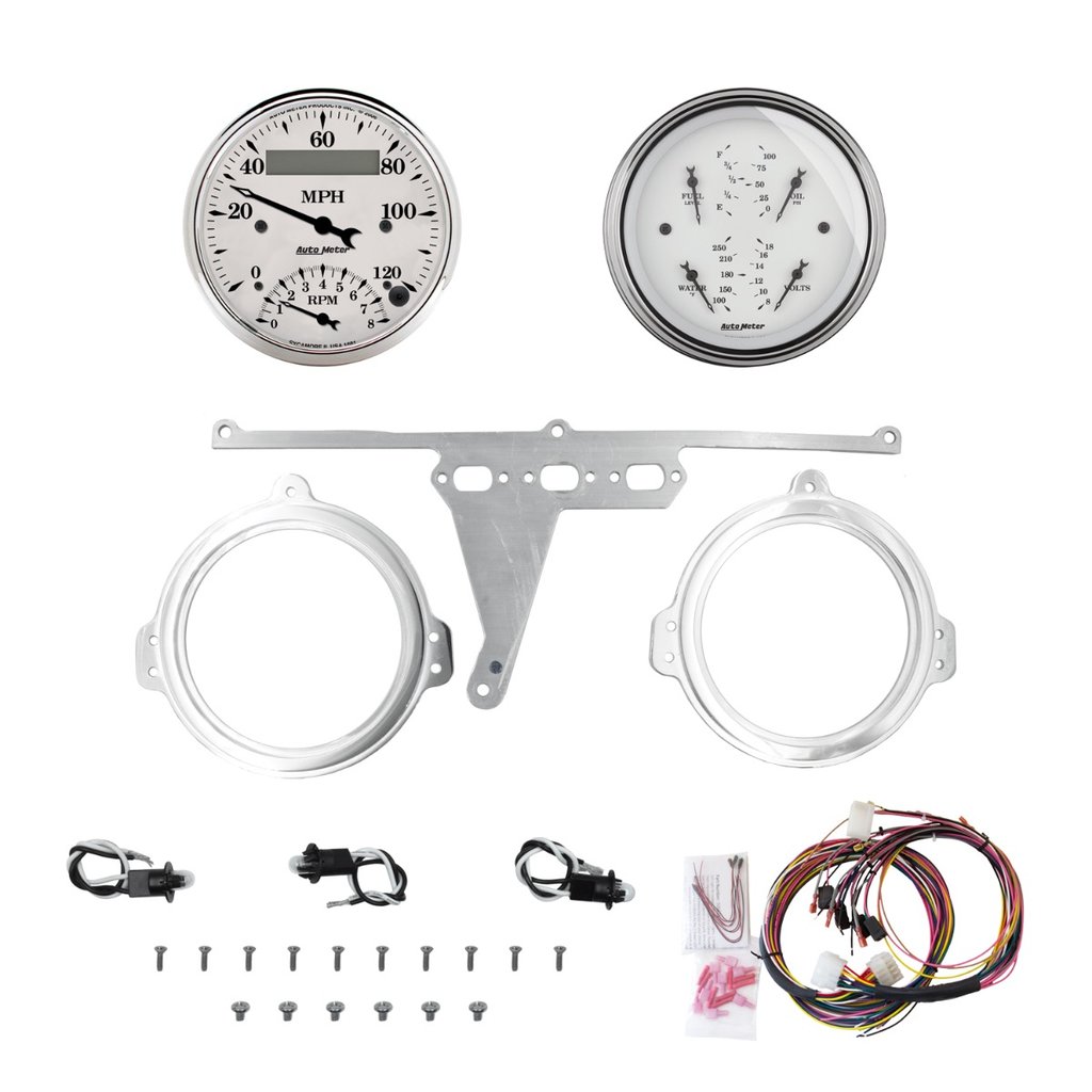 AutoMeter 2 GAUGE DIRECT FIT DASH KIT, FORD FALCON 66-67, OLD TYME WHITE