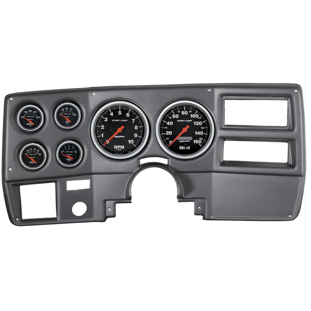AutoMeter 6 GAUGE DIRECT-FIT DASH KIT, CHEVY TRUCK / SUBURBAN 73-83, SPORT-COMP