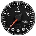 AutoMeter 2-1/16" FUEL LEVEL, PROGRAMMABLE 0-300 Ω, STEPPER MOTOR, SPEK-PRO, BLACK DIAL, CHROME BEZEL, FLAT ANTIGLARE LENS
