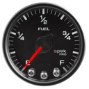 AutoMeter 2-1/16" FUEL LEVEL, PROGRAMMABLE 0-300 Ω, STEPPER MOTOR, SPEK-PRO, BLACK DIAL, BLACK BEZEL, CLEAR LENS