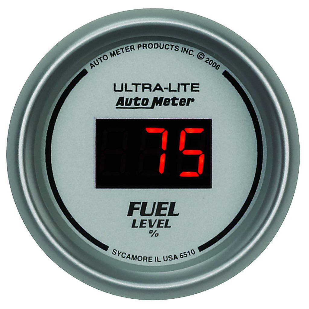 AutoMeter 2-1/16" FUEL LEVEL, PROGRAMMABLE 0-280 Ω, DIG. SILVER