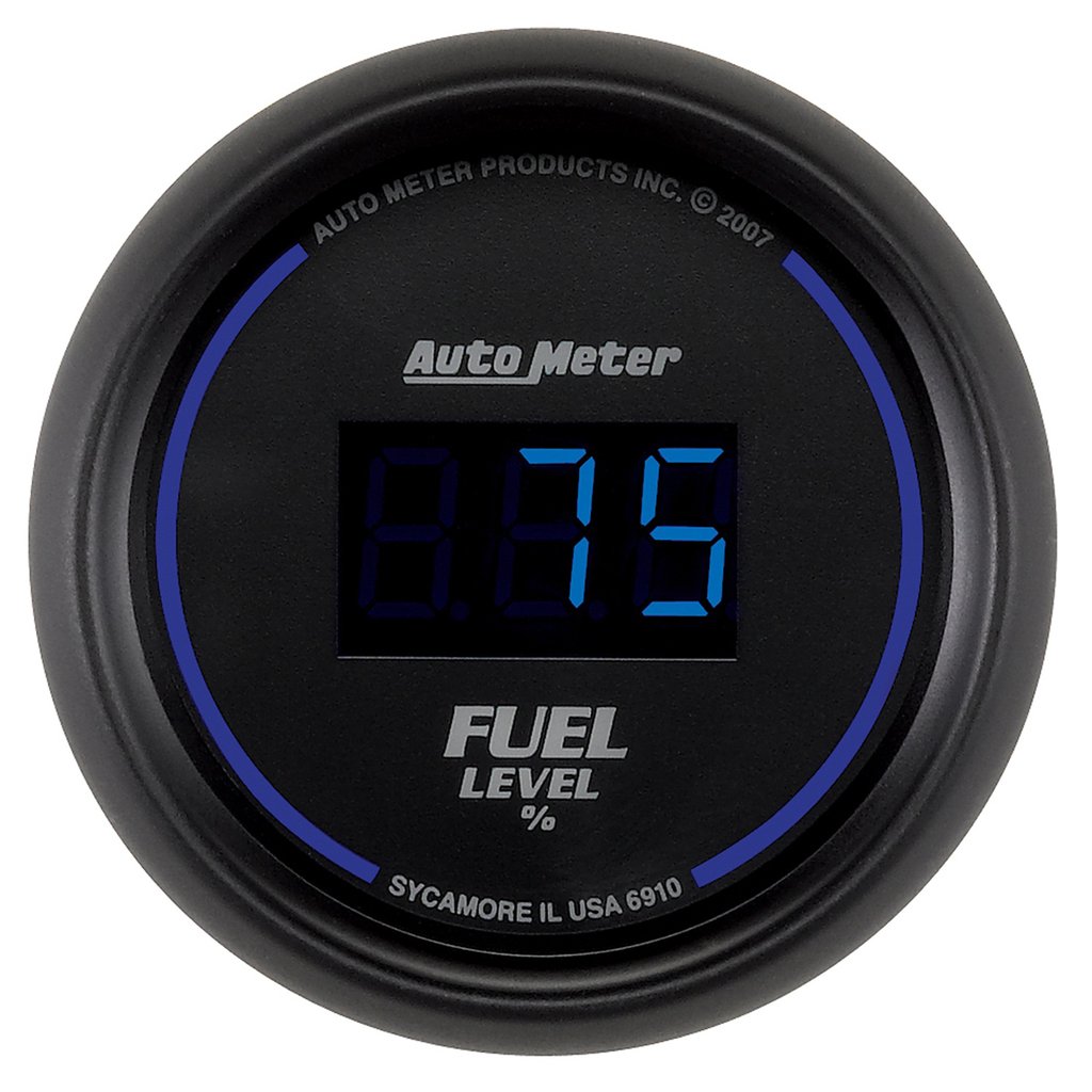 AutoMeter 2-1/16" FUEL LEVEL, PROGRAMMABLE 0-280 Ω, DIGITAL BLACK