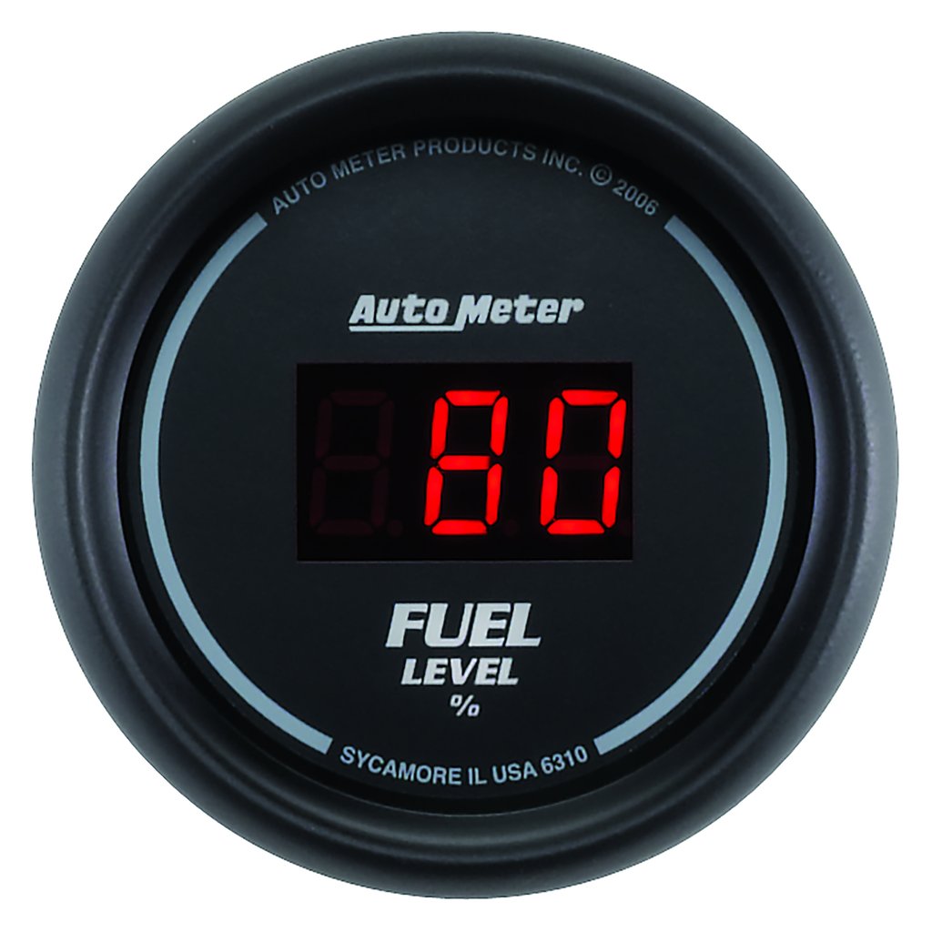 AutoMeter 2-1/16" FUEL LEVEL, PROGRAMMABLE 0-280 Ω, DIGITAL BLACK