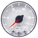 AutoMeter 2-1/16" PYROMETER, 0-2000 °F, STEPPER MOTOR, SPEK-PRO, WHITE DIAL, CHROME BEZEL, CLEAR LENS