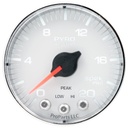 AutoMeter 2-1/16" PYROMETER, 0-2000 °F, STEPPER MOTOR, SPEK-PRO, WHITE DIAL, CHROME BEZEL, FLAT ANTIGLARE LENS