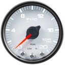 AutoMeter 2-1/16" PYROMETER, 0-2000 °F, STEPPER MOTOR, SPEK-PRO, WHITE DIAL, BLACK BEZEL, CLEAR LENS