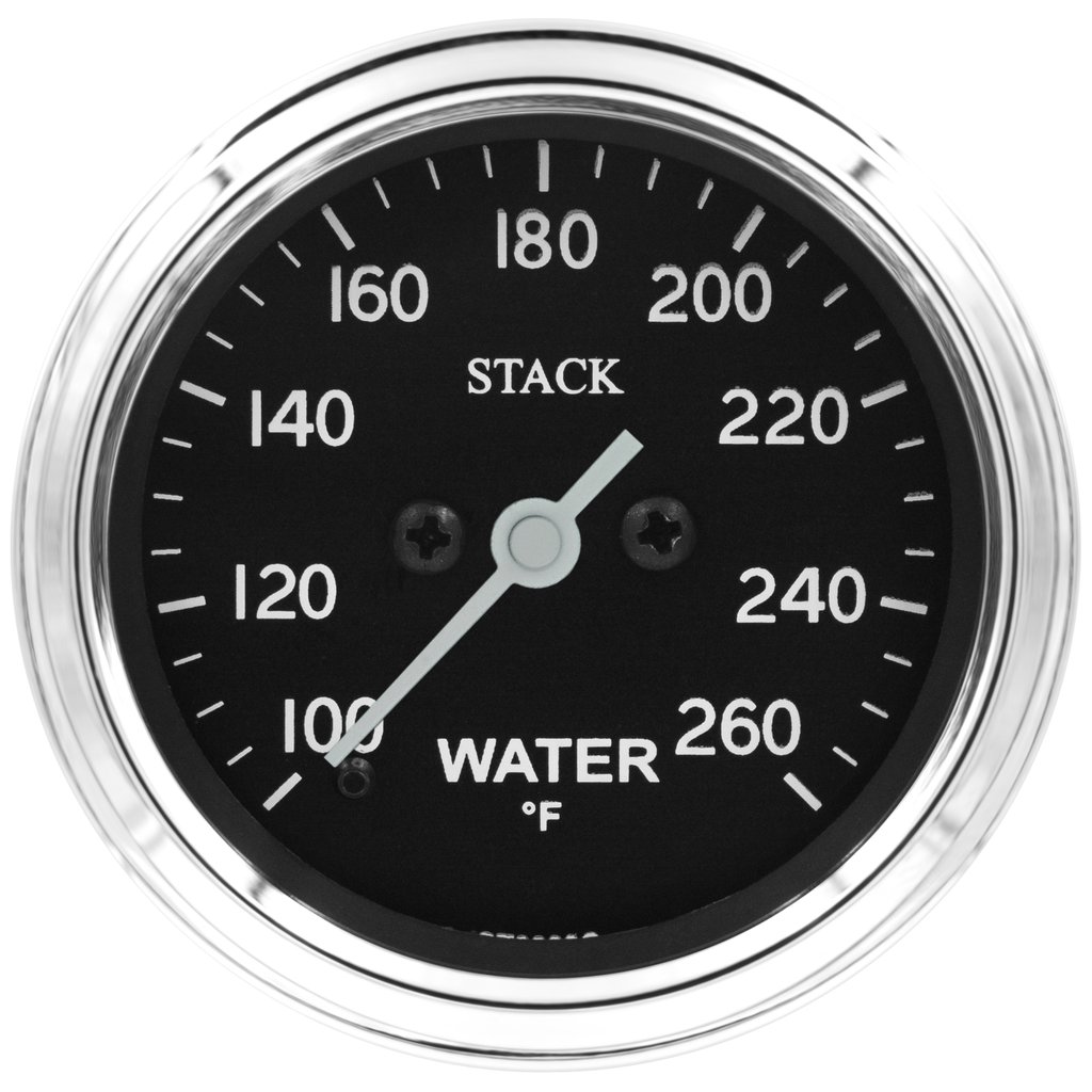 AutoMeter WATER TEMP, PRO STEPPER MOTOR, 52MM, CLASSIC, 100-260°F, 1/8" NPTF MALE