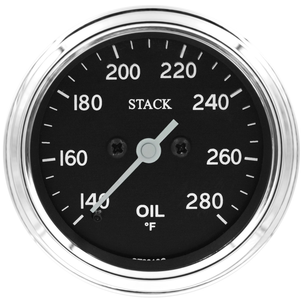 AutoMeter OIL TEMP, PRO STEPPER MOTOR, 52MM, CLASSIC, 140-280°F, 1/8" NPTF MALE