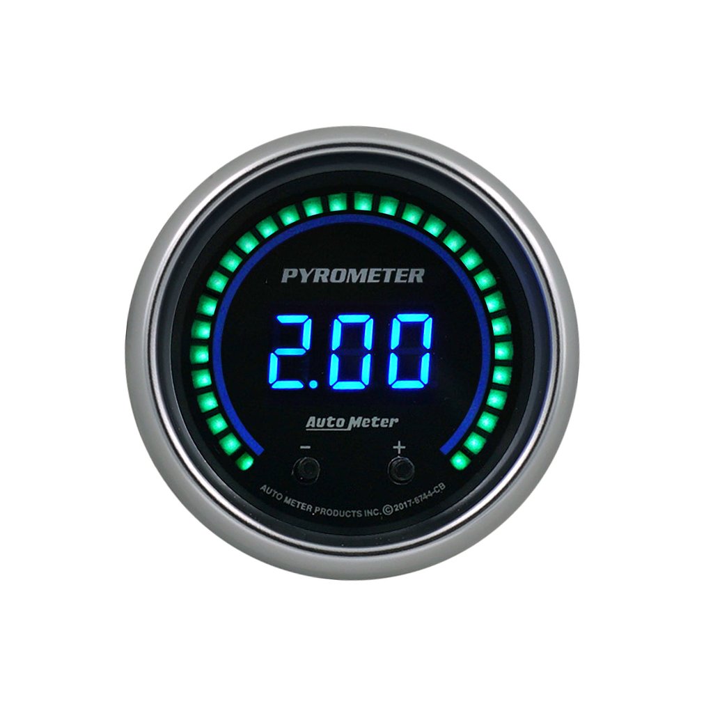 AutoMeter 2-1/16" TWO CHANNEL PYROMETER (EGT), 0-2,000 °F (0-1,100 °C), COBALT ELITE DIGITAL
