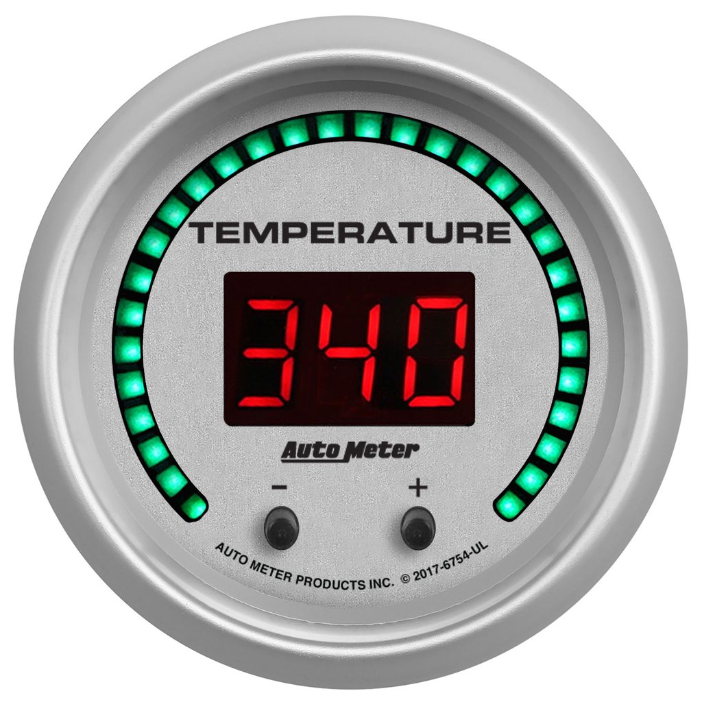 AutoMeter 2-1/16" TWO CHANNEL FLUID TEMPERATURE, SELECTABLE SCALE °F / °C, ULTRA-LITE ELITE DIGITAL