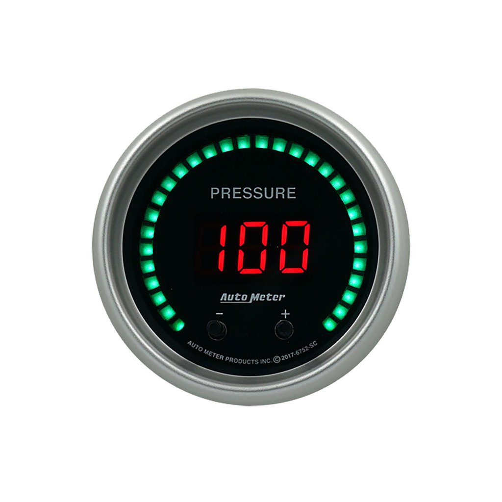 AutoMeter 2-1/16" TWO CHANNEL FLUID PRESSURE, SELECTABLE SCALE PSI / BAR, SPORT-COMP ELITE DIGITAL