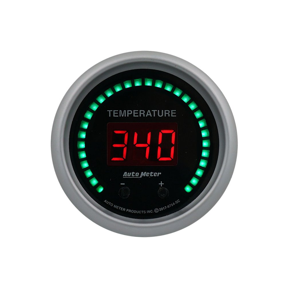 AutoMeter 2-1/16" TWO CHANNEL FLUID TEMPERATURE, SELECTABLE SCALE °F / °C, SPORT-COMP ELITE DIGITAL