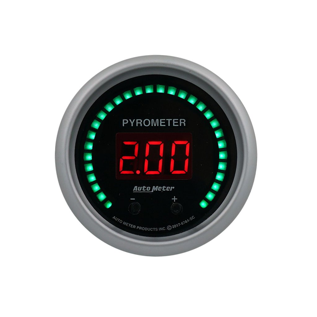 AutoMeter 2-1/16" TWO CHANNEL PYROMETER (EGT), 0-2,000 °F (0-1,100 °C), SPORT-COMP ELITE DIGITAL