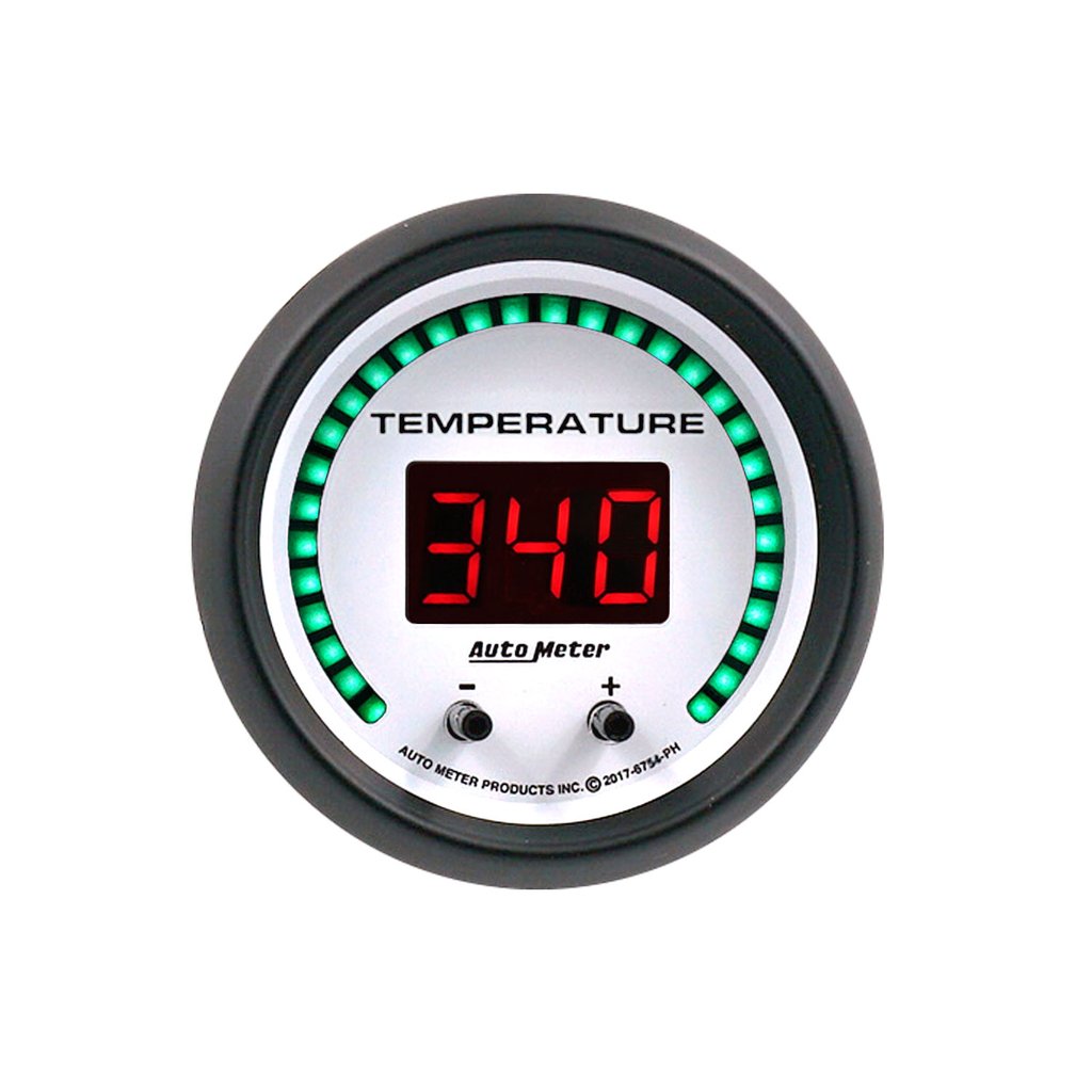 AutoMeter 2-1/16" TWO CHANNEL FLUID TEMPERATURE, SELECTABLE SCALE °F / °C, PHANTOM ELITE DIGITAL