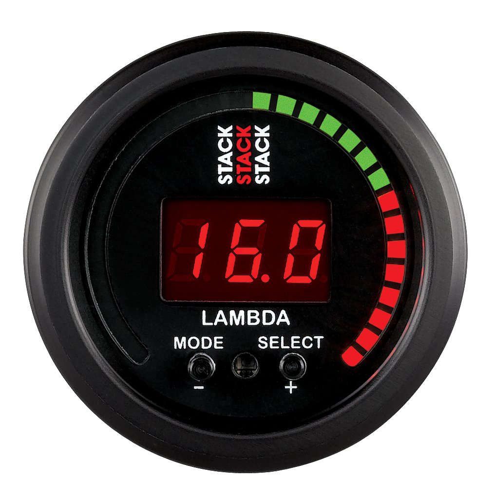 AutoMeter 2-1/16" WIDEBAND AIR/FUEL RATIO, 6:1-20:1 AFR, BLACK, STACK