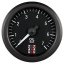 AutoMeter OIL PRESS, 52MM, BLACK, 0-7 BAR, MECHANICAL, M10 (M)