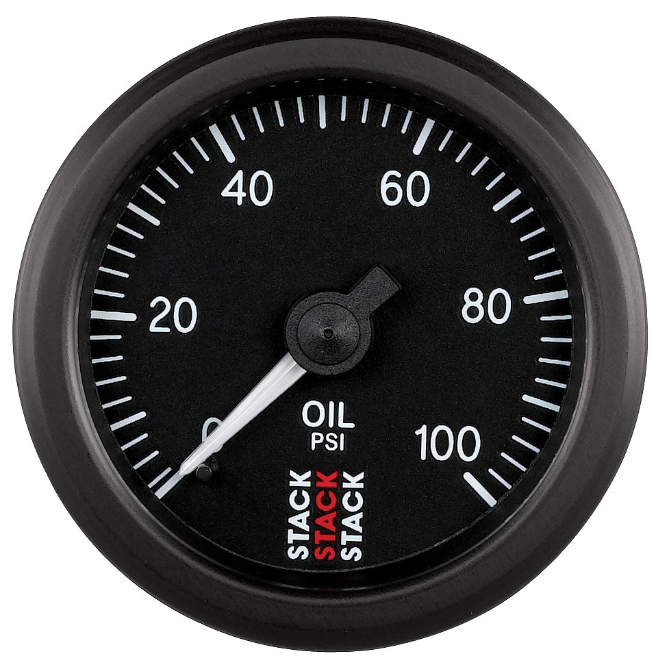 AutoMeter OIL PRESS, 52MM, BLACK, 0-100 PSI, MECHANICAL, 1/8" NPTF (M)
