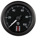 AutoMeter OIL PRESS, 52MM, BLACK, 0-100 PSI, MECHANICAL, 1/8" NPTF (M)
