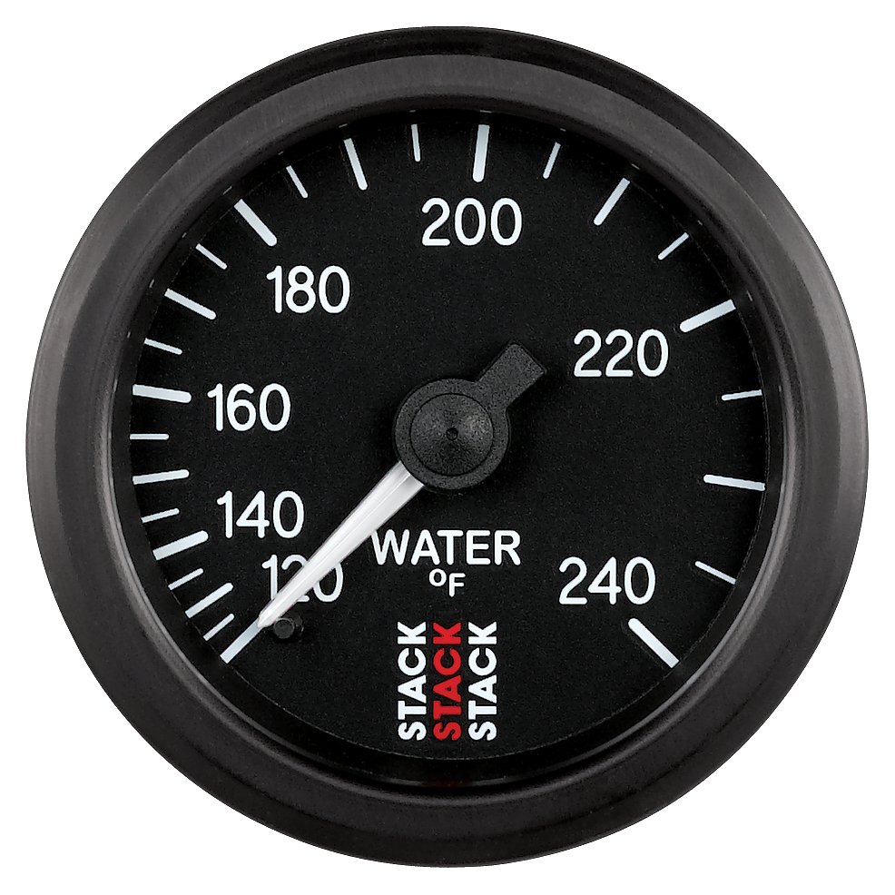 AutoMeter WATER TEMP, 6 FT., MECHANICAL, 52MM, BLACK, 120-240 °F, 6 FT., MECHANICAL, 1/2" NPT (M)