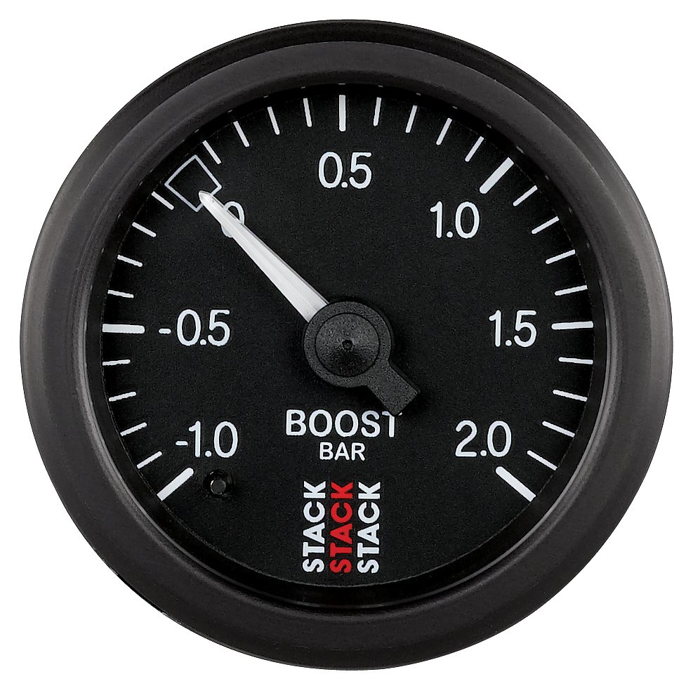 AutoMeter 52MM, BOOST PRESS, -1 TO +2 BAR, MECHANICAL, STACK BLK