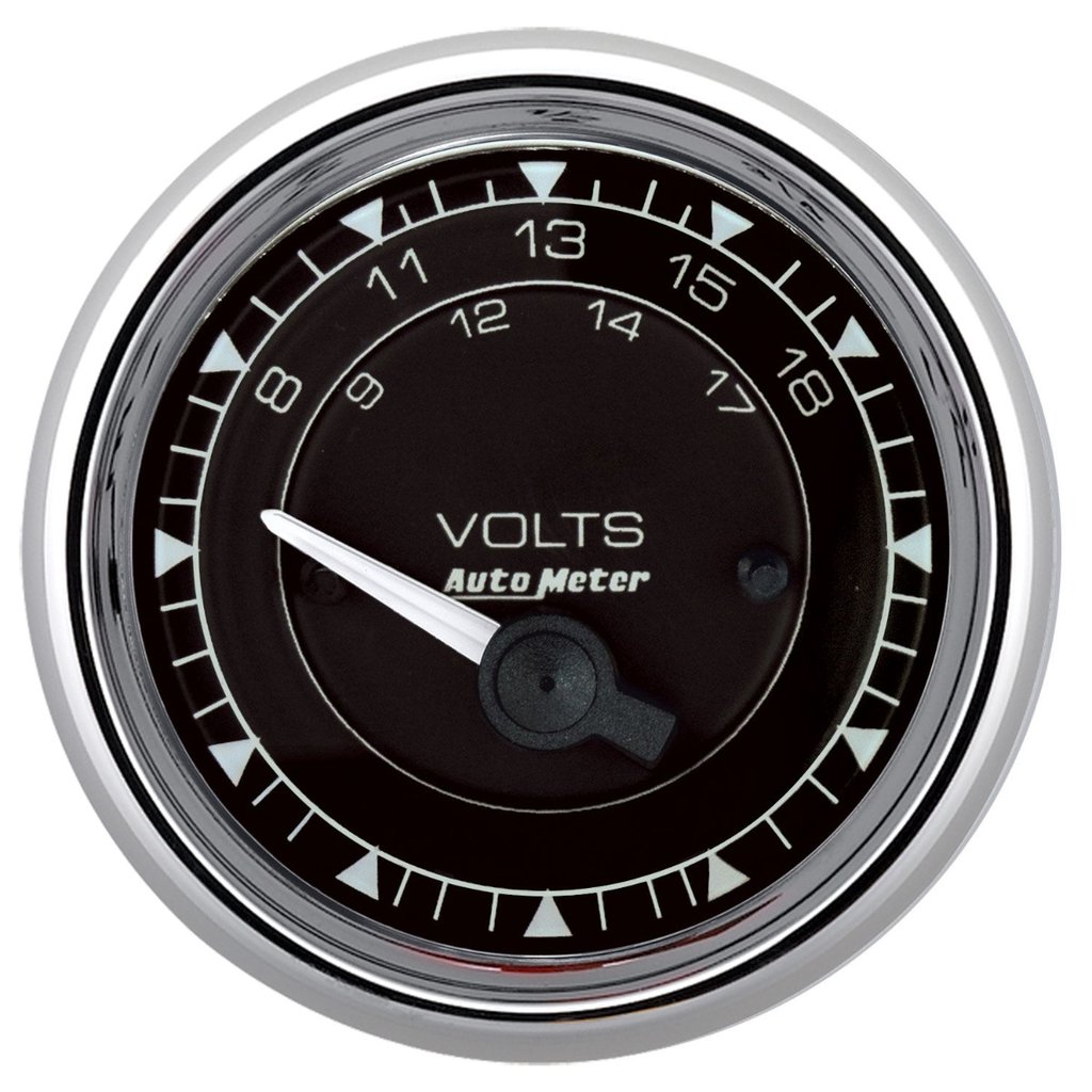 AutoMeter 2-1/16" VOLTMETER, 8-18V, CHRONO CHROME