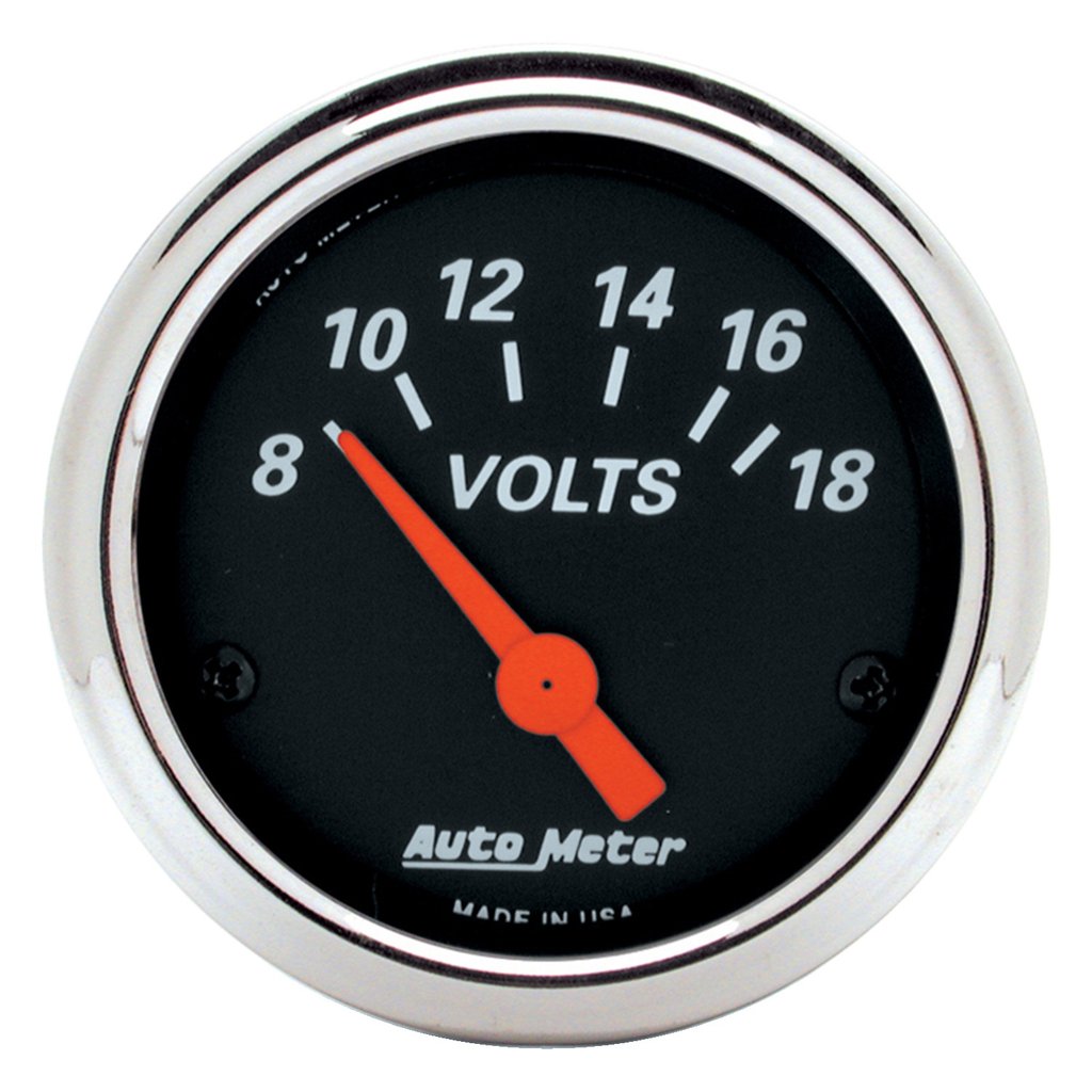 AutoMeter 2-1/16" VOLTMETER, 8-18V, AIR-CORE, DESIGNER BLACK