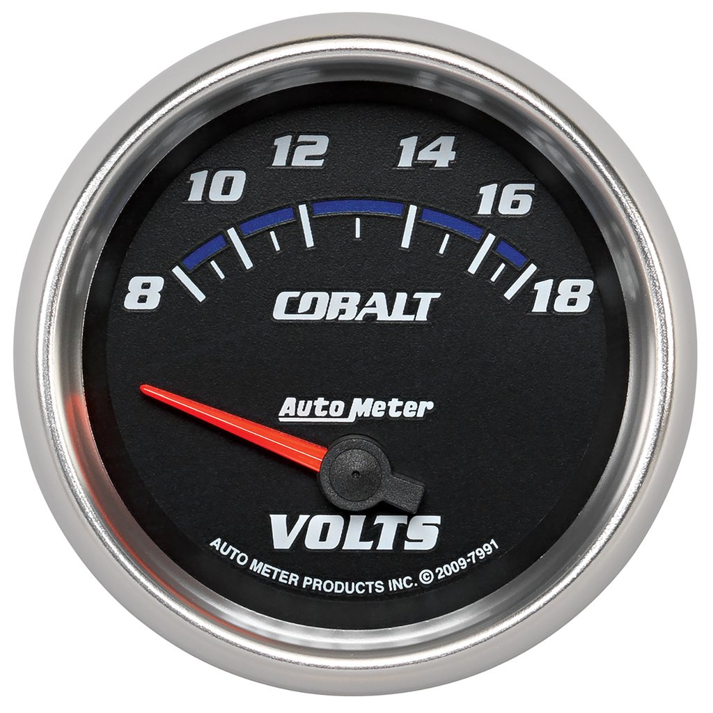 AutoMeter 2-5/8" VOLTMETER, 8-18V, AIR-CORE, COBALT