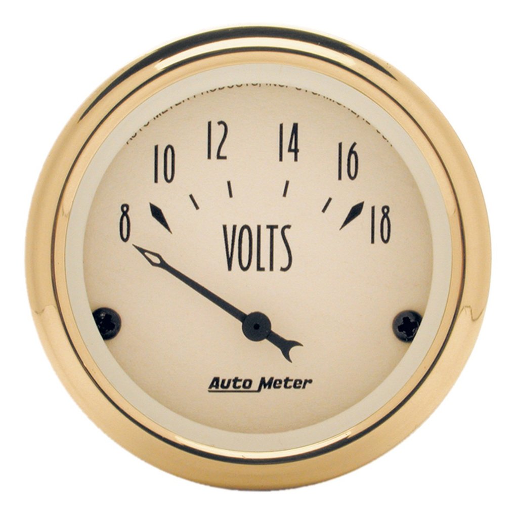 AutoMeter 2-1/16" VOLTMETER, 8-18V, AIR-CORE, GOLDEN OLDIES