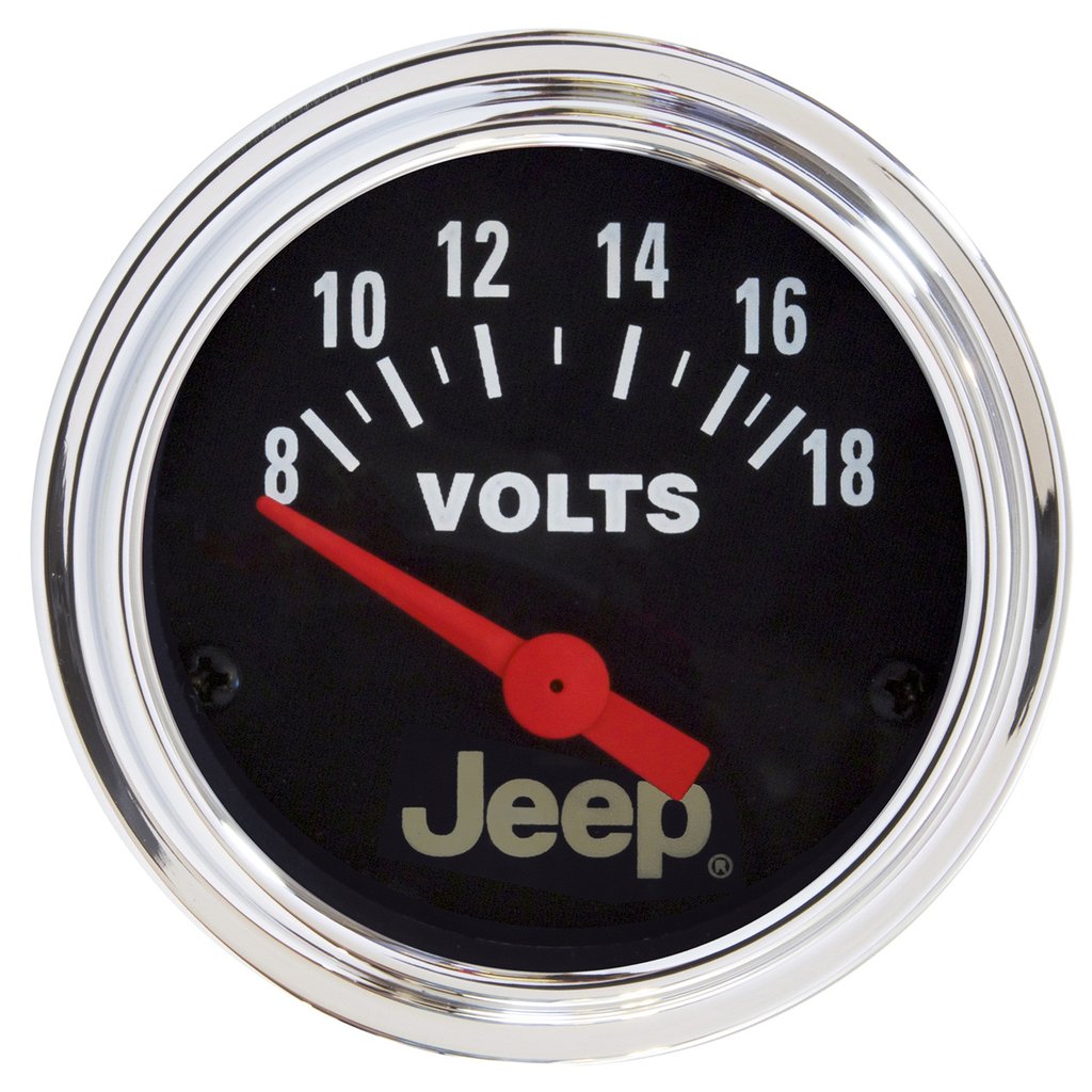 AutoMeter 2-1/16" VOLTMETER, 8-18V, AIR-CORE, JEEP