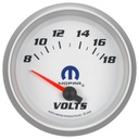 AutoMeter 2-5/8" VOLTMETER, 8-18V, AIR-CORE, WHITE, MOPAR