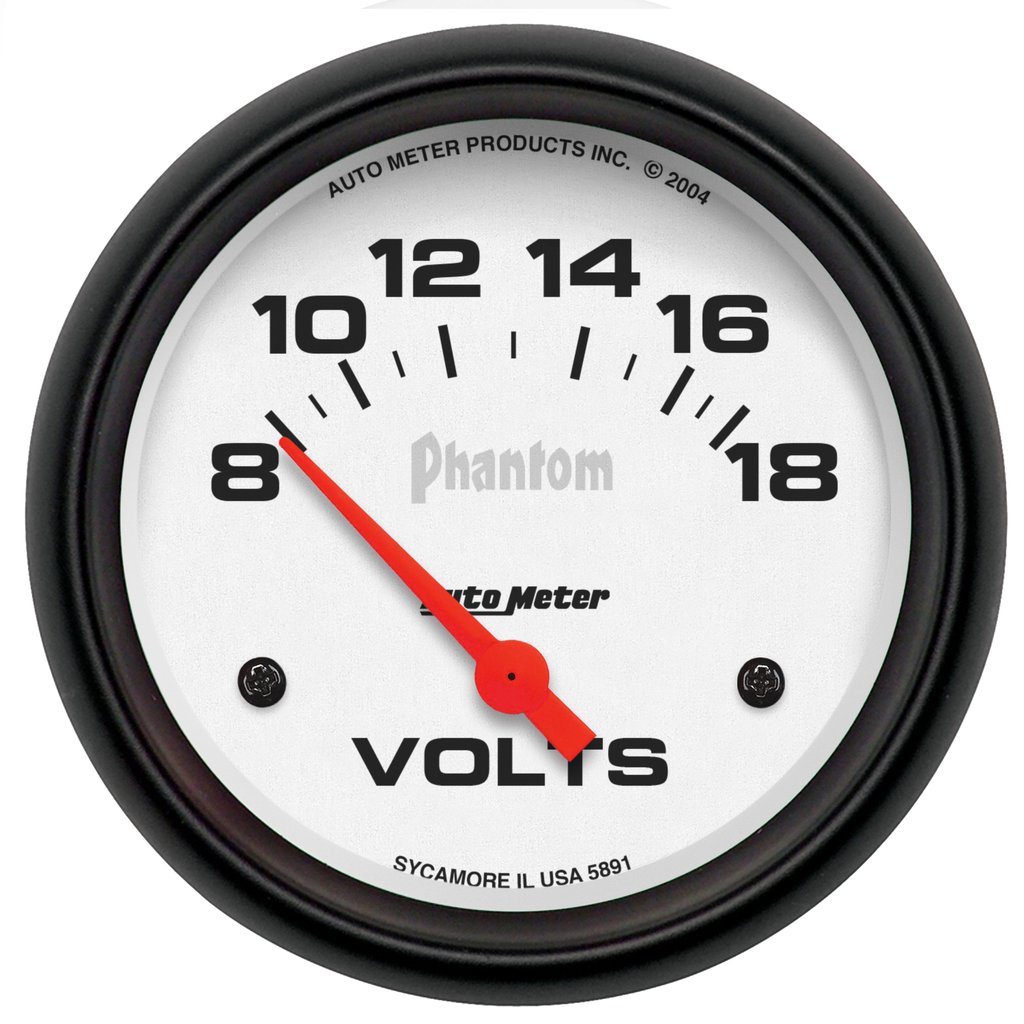 AutoMeter 2-5/8" VOLTMETER, 8-18V, AIR-CORE, PHANTOM