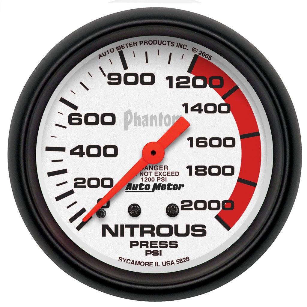 AutoMeter 2-5/8" NITROUS PRESSURE, 0-2000 PSI, MECHANICAL, PHANTOM