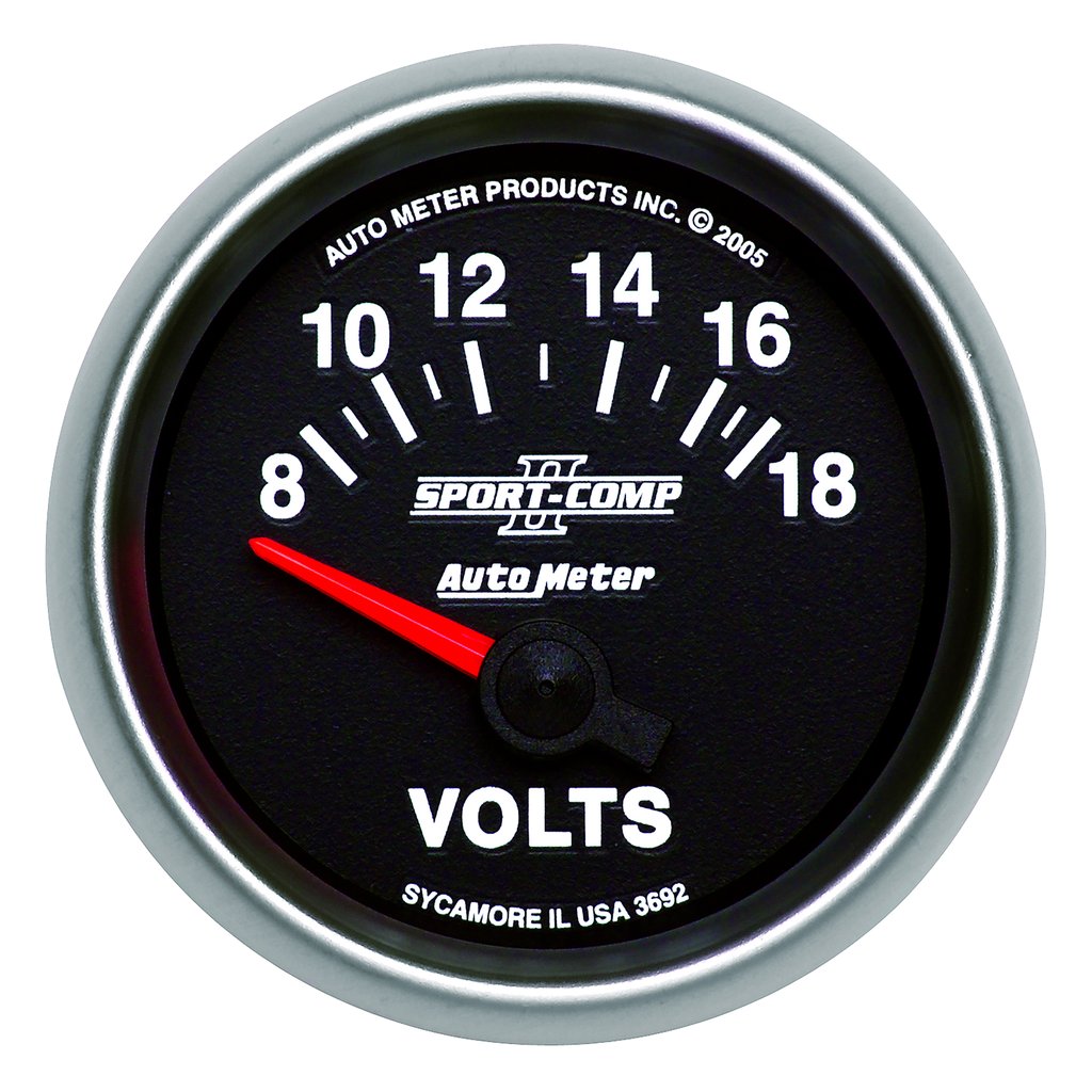 AutoMeter 2-1/16" VOLTMETER, 8-18V, AIR-CORE, SPORT-COMP II