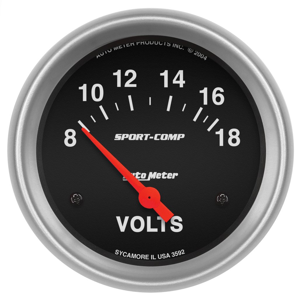 AutoMeter 2-5/8" VOLTMETER, 8-18V, AIR-CORE, SPORT-COMP