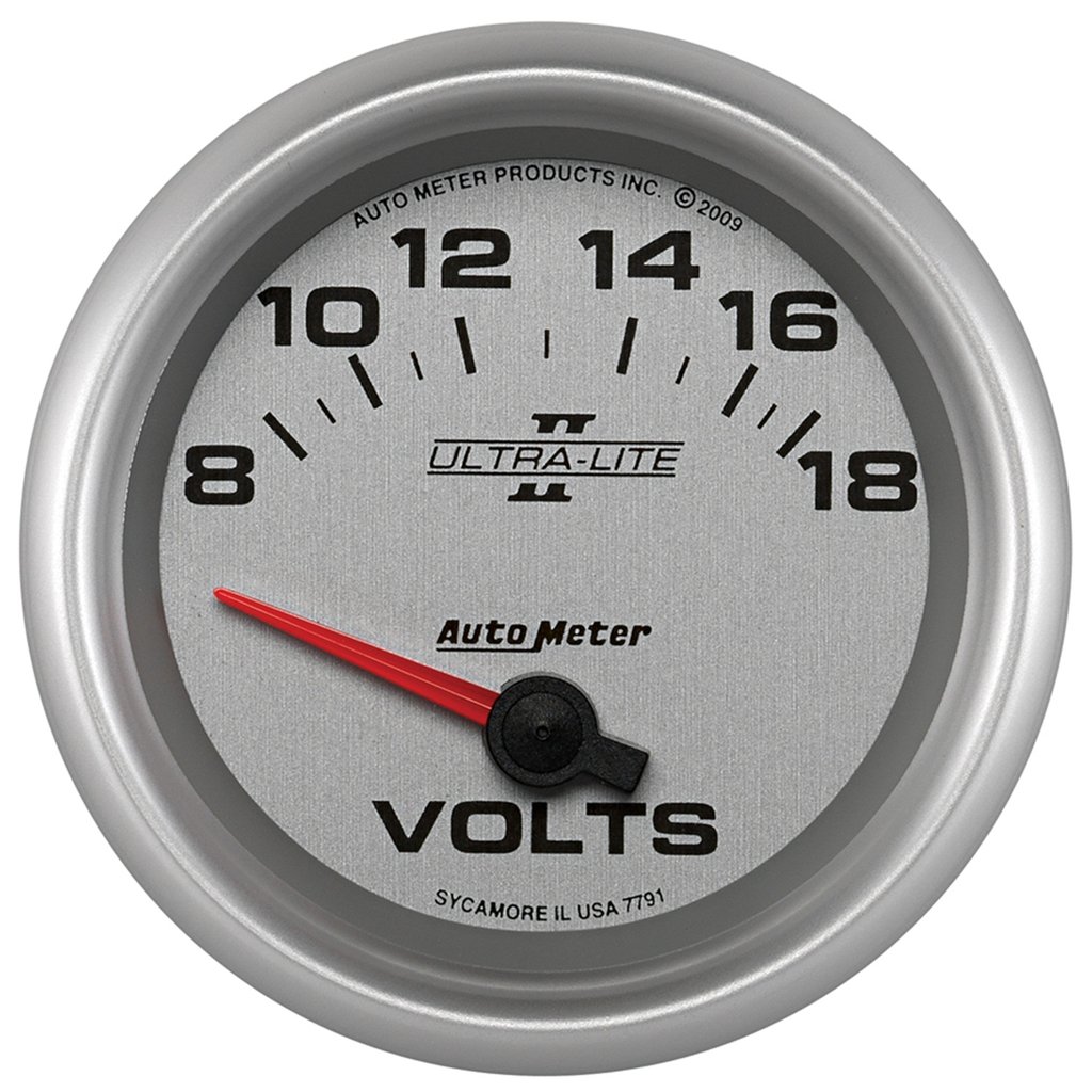 AutoMeter 2-5/8" VOLTMETER, 8-18V, AIR-CORE, ULTRA-LITE II