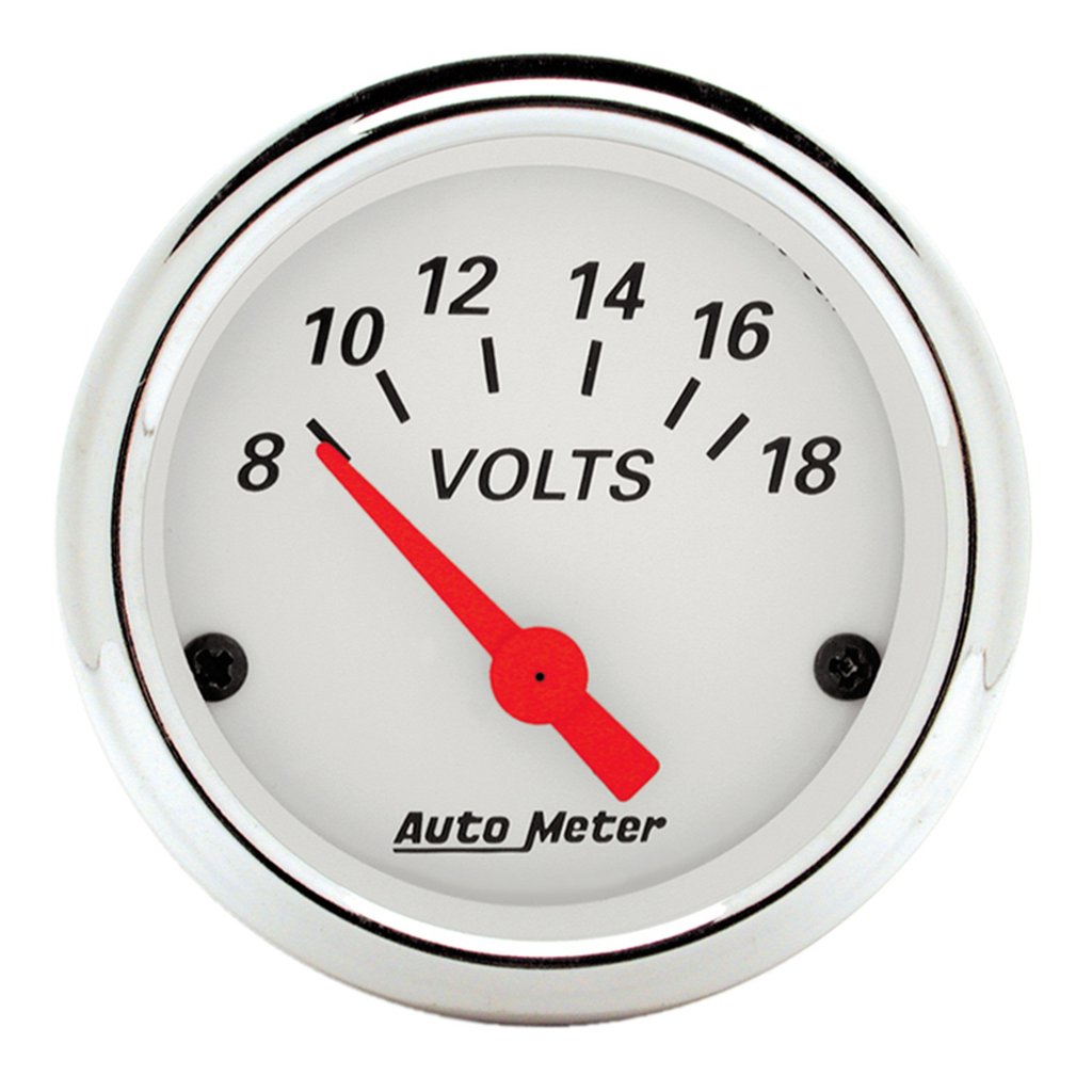 AutoMeter 2-1/16" VOLTMETER, 8-18V, AIR-CORE, ARCTIC WHITE