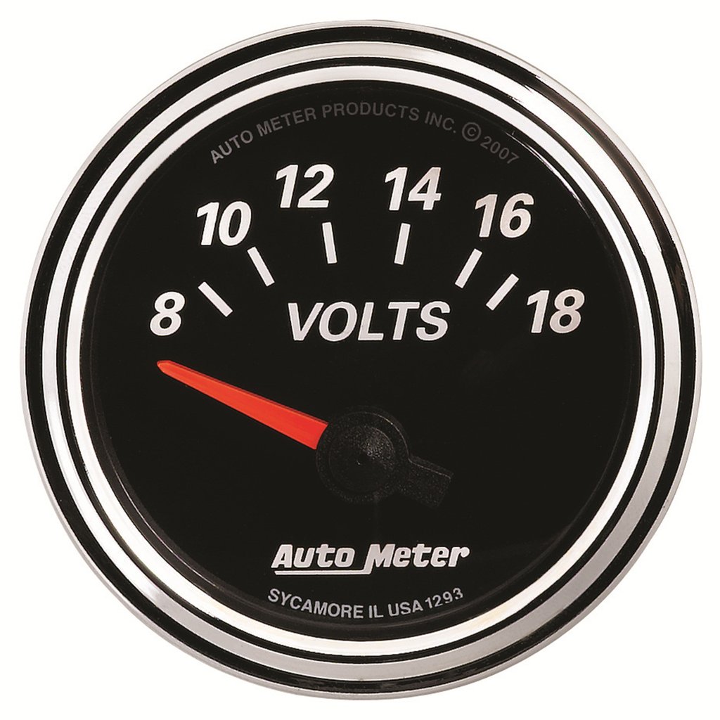 AutoMeter 2-1/16" VOLTMETER, 8-18V, AIR-CORE, DESIGNER BLACK II