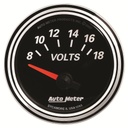 AutoMeter 2-1/16" VOLTMETER, 8-18V, AIR-CORE, DESIGNER BLACK II