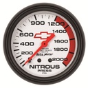 AutoMeter 2-5/8" NITROUS PRESSURE, 0-2000 PSI, CHEVY RED BOWTIE
