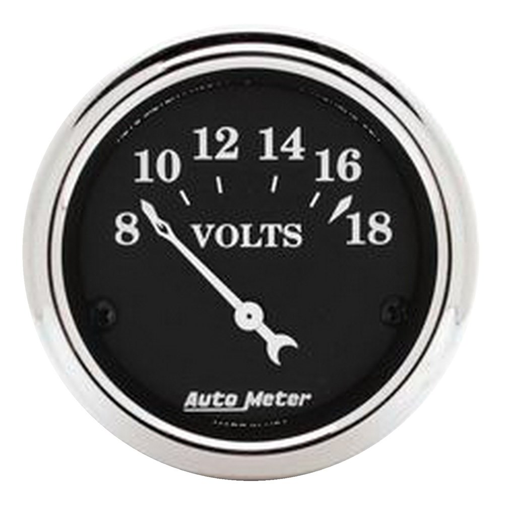 AutoMeter 2-1/16" VOLTMETER, 8-18V, AIR-CORE, OLD TYME BLACK